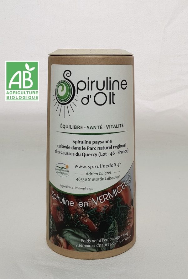 Boîte spiruline vermicelle bio